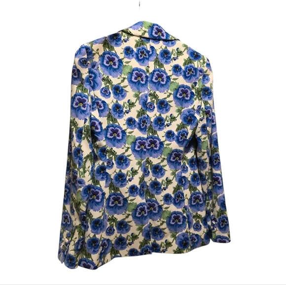Alice & Olivia Blue Macey Floral Blazer Fitted Size 2 - Picture 7 of 12